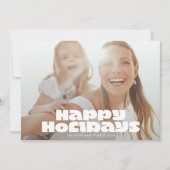 白モダンはっきりしたタイポグラフィ写真HAPPY Christmas シーズンカード (正面)