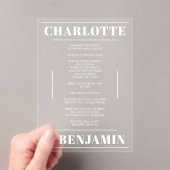 白モダンはっきりしたミニマル結婚式 プログラム (インサイチュ (ポータブル))