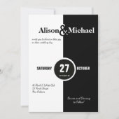 白モダンはっきりした白の結婚式の招待 招待状 (正面)