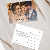 白モダンはっきりした結婚の写真 ポストカード