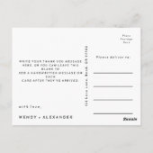 白モダンはっきりした結婚の写真 ポストカード (裏面)