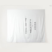 白モダンはっきりした結婚の背景 タペストリー (正面(横))