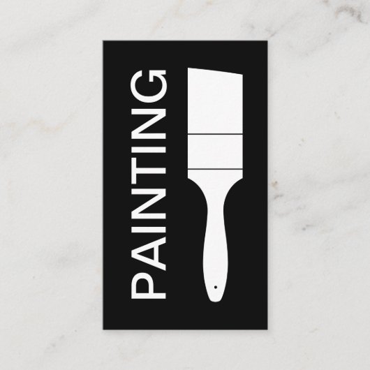 白モダンはっきりした黒の画家 名刺 (正面)