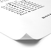 白モダンはっきりした黒の結婚座席表の記号 ポスター (角)