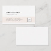 白モダンエレガントお洒落デザインのロゴの追加 名刺 (正面/裏面)