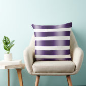白モダンエレガントと深い紫のストライプ クッション (椅子)
