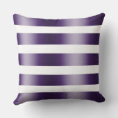 白モダンエレガントと深い紫のストライプ クッション (裏面)