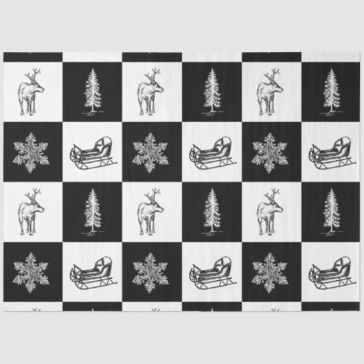 白モダンエレガントと黒のフェスティバル 薄葉紙 (正面)