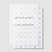 白モダンエレガントと黒のミニマル結婚リスト ベラム紙招待状 (オフセット (招待状))