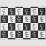 白モダンエレガントと黒Fa La Christmas 薄葉紙<br><div class="desc">まモダンだエレガント、あなたは豊かなフェスティバルを感じ、豊かなお気に入りのタイポグラフィに白黒のFa laラ与えのタイル張りのパターン。</div>