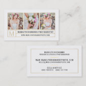 白モダンエレガントシック金ゴールド線写真 名刺 (正面/裏面)