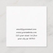 白モダンエレガントターコイズはさみ髪 スクエア名刺 (裏面)