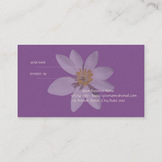 白モダンエレガントデイジー紹介カード 紹介カード (裏面)