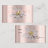 白モダンエレガントデイジー、バラ金ゴールド紹介カード 紹介カード (正面/裏面)