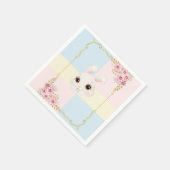 白モダンエレガントバニー赤ちゃんシャワー スタンダードカクテルナプキン (角)