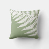 白モダンエレガントファーンセージ緑 クッション (裏面)