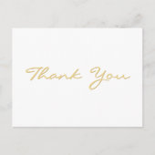 白モダンエレガントフェイク金ゴールドスクリプト ポストカード (正面)