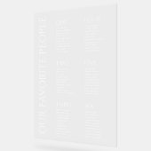 白モダンエレガントフォント結婚の座席表 アクリルサイン (傾斜)