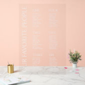 白モダンエレガントフォント結婚の座席表 アクリルサイン (ウェディング)