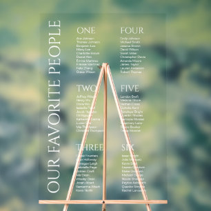 白モダンエレガントフォント結婚の座席表 アクリルサイン