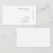 白モダンエレガントプロフェッショナルシンプルデザイン 名刺 (正面/裏面)