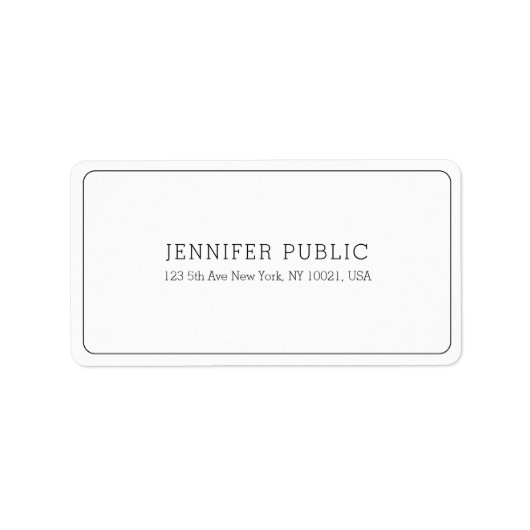 白モダンエレガントプロフェッショナルテンプレートシンプル ラベル (正面)