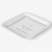 白モダンエレガントミニマル結婚リスト ペーパープレート (傾斜あり)