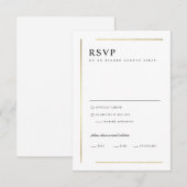 白モダンエレガントミニマル結婚リスト 出欠カード (正面/裏面)