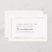 白モダンエレガントミニマル結婚リスト 出欠カード (正面/裏面)