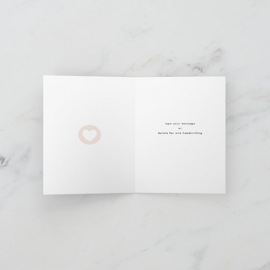 白モダンエレガント光ピンクのハート母の日 カード (内部)