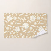 白モダンエレガント円錐花ベージュ バスタオルセット (ハンドタオル)