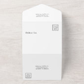 白モダンエレガント写真RSVP結婚の オールインワン招待状 (外側)