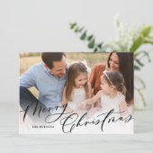 白モダンエレガント台本メリークリスマス シーズンカード (スタンド正面)