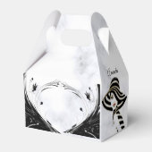 白モダンエレガント大理石の黒いシルエット フェイバーボックス (裏面サイド)