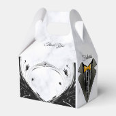 白モダンエレガント大理石の黒いシルエット フェイバーボックス (正面サイド)