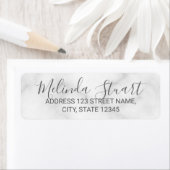 白モダンエレガント大理石スクリプト ラベル (インサイチュ)