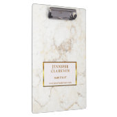 白モダンエレガント大理石プロフェッショナル クリップボード (右)