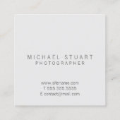 白モダンエレガント大理石モノグラム スクエア名刺 (裏面)