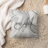 白モダンエレガント大理石 クッション (ブランケット)