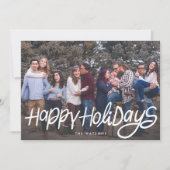 白モダンエレガント幸せ休日ファンキー写真 シーズンカード (正面)