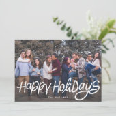 白モダンエレガント幸せ休日ファンキー写真 シーズンカード (スタンド正面)