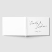 白モダンエレガント書結婚文字 ゲストブック (全面)