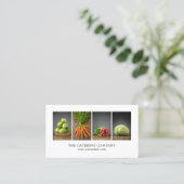 白モダンエレガント栄養コーチシェフ 名刺 (スタンド正面)