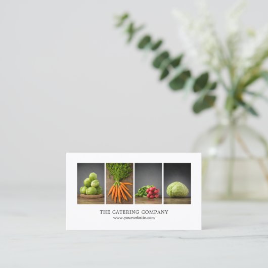 白モダンエレガント栄養コーチシェフ 名刺 (スタンド正面)