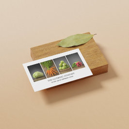 白モダンエレガント栄養コーチシェフ 名刺