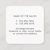白モダンエレガント美しいサロン 予約カード (裏面)
