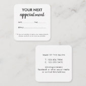 白モダンエレガント美しいサロン 予約カード (正面/裏面)