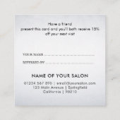 白モダンエレガント美しいサロン 紹介カード (裏面)