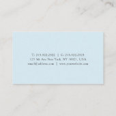 白モダンエレガント色とタイル色の青の幾何学的 名刺 (裏面)