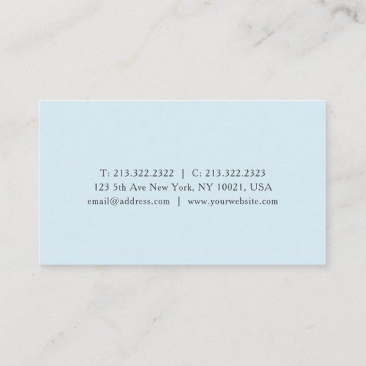 白モダンエレガント色とタイル色の青の幾何学的 名刺 (裏面)